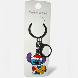 Fashion Jewelry Santa Stitch Character Keychain with Purple and Blue